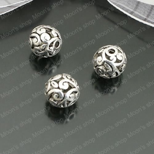 Wholesale 10-11mm Antique Silver color Hollow Ball Alloy Beads Diy Jewelry Findings Accessories 10 pieces (JM3019)