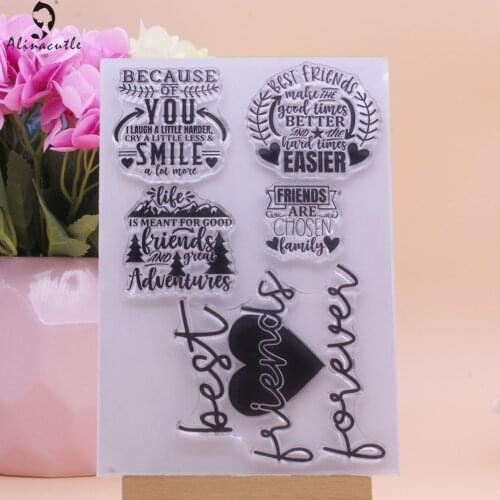 Alinacutle CLEAR STAMPS Friends Are Chosen Family DIY Scrapbooking Card Album Paper Craft Rubber Transparent Silicon Stamps