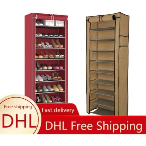 Dust Proof Portable Steel Stackable Multi Tiers Storage Non-woven Fabrics Cabinet Organizer Shoes Rack Shoe Storage