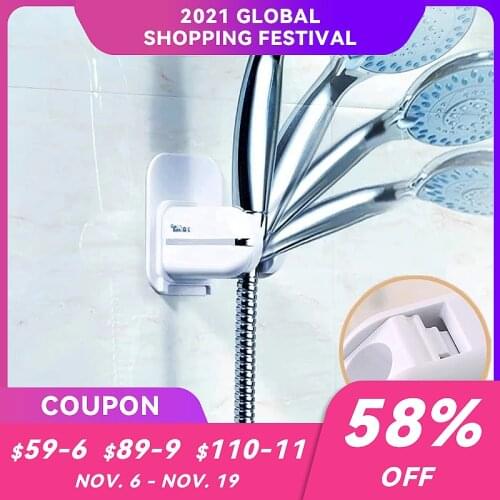 Adjustable Handheld Shower Head Holder, ABS+Plastic Bathroom 3M Adhesive Showerhead Adapter Bath Shower Brackets Accessories
