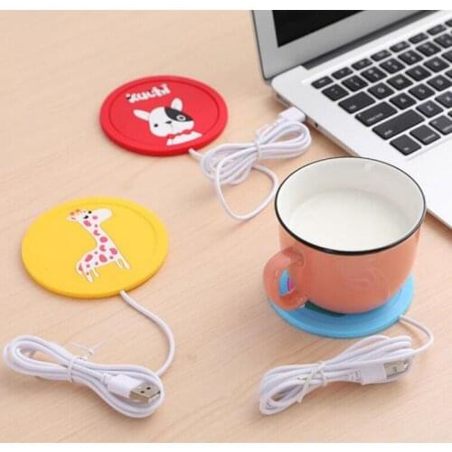 Cool Cute Cartoon USB Warmer Silicone Heat Heater For Milk Tea Coffee Mug Hot Drinks Beverage Cup Mat Heater Office Home Goods