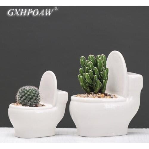 Modern Toilet Design Flower Pot Ceramic Flowerpot Creativity Art Vase Cactus Succulent Potted Flower Arrangement Home Decoration