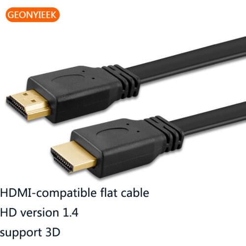 HDMI-compatible Cable Flat 4K High Speed 2.0 HDMI-compatible Male To Male Cable 3D 1080P HD for TV PS3/4 Projector Set-top Box