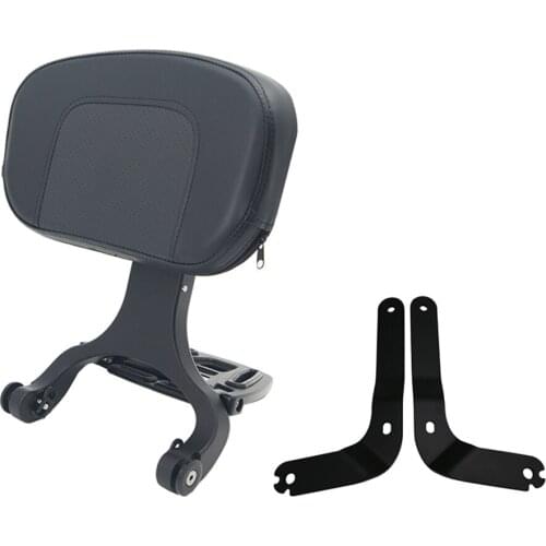 Multi-Purpose Driver Passenger Backrest Black Chrome For Harley Street 750 2014-2020