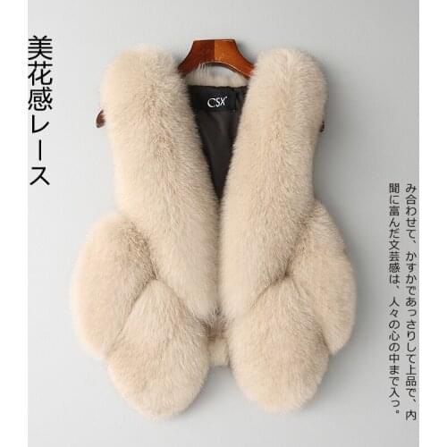 Women Clothes Real Fox Fur Vest Coats Korean Vintage Elegant Short Vests Fashion Slim Coat Chalecos Para Mujer ZL521