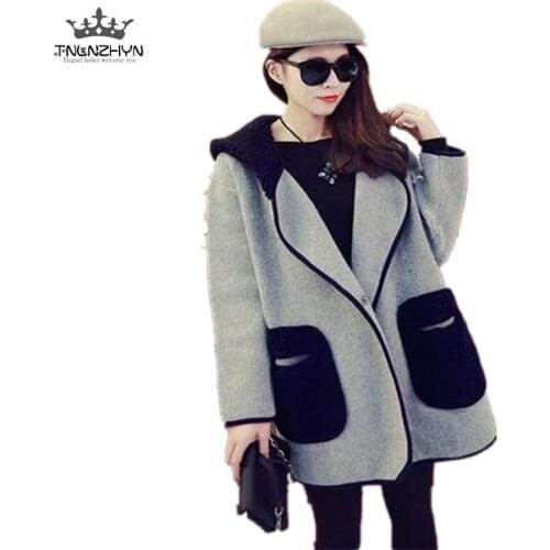 2019 New Winter Loose Big Yards Women Cardigan Sweater Fashion Hooded Thicken Sweaters Long Sleeve Women Cardigan Coat A1927