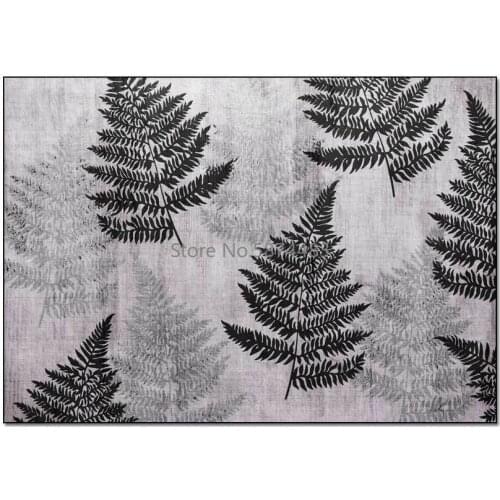 200*300cm Fashion Modern Simple Old Black and White Plant Leaves Living Room Bedroom Bedside Carpet Floor Mat Customization