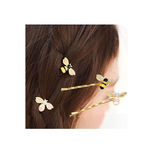240pcs/lot DIY Multi Alloy Burts Bees Hair Clips Colore Oil Drip Pink/Black Bang Hairpins Styling Tools Accessories HA718