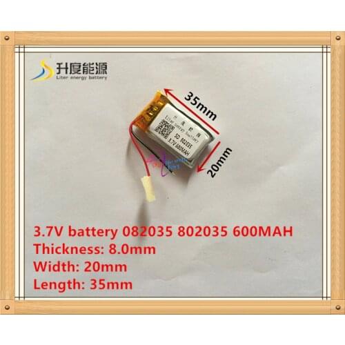 3.7V battery 082035 802035 600MAH MP3 MP4 MP5 Toy small audio battery