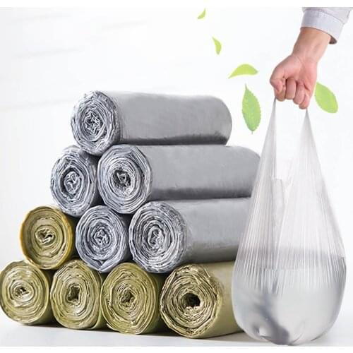 OTHERHOUSE 30Pcs Thicken Trash Bags Roll Disposable Garbage Bags Waste Bag Garbage Storage Bag Home Office Rubbish Organizer