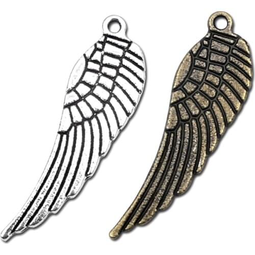 30pcsJewelry Findings 30X9mm Zinc Metal Alloy Wing Charm Pendants With Ball For Jewelry Making Bracelet Necklace Accessories Diy
