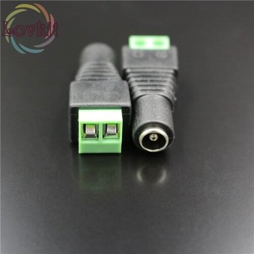 50/bag Female Jack Connector Plugs For 5050 / 3528 SMD LED Strip sigle color Light DC Power Supply AC Adapter Plug Cable Jack