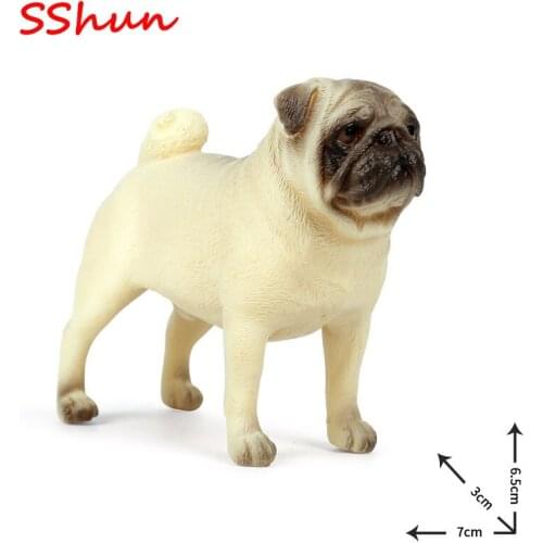 7*3*6.5CM solid simulation wild animal dog model static Shar Pei children toy decoration