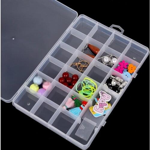 8 Sizes Household Plastic Storage Jewelry Box Compartment Adjustable Container for Beads Earring Box for Jewelry Rectangle Case