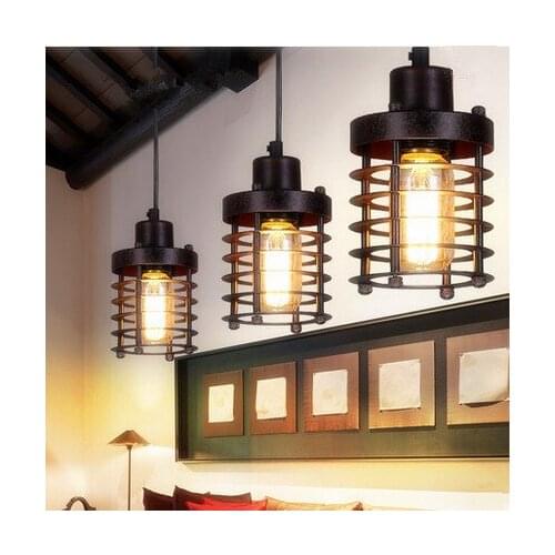 American country black&rusty iron art chandeliers European-style simple E27 LED lamp for Restaurant&Bar&corridor&Porch CYDD001