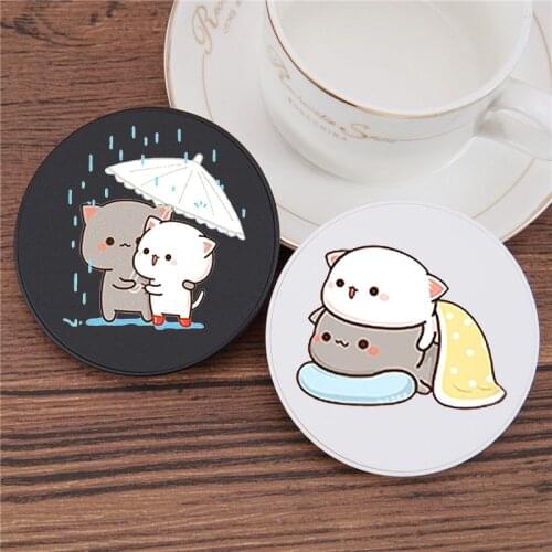 I LOVE U Couple Cute Gray Cat Wireless Charger for Iphone/Airpods Wireless Charger Portable Charger for Samsung/Huawei/ Xiaomi
