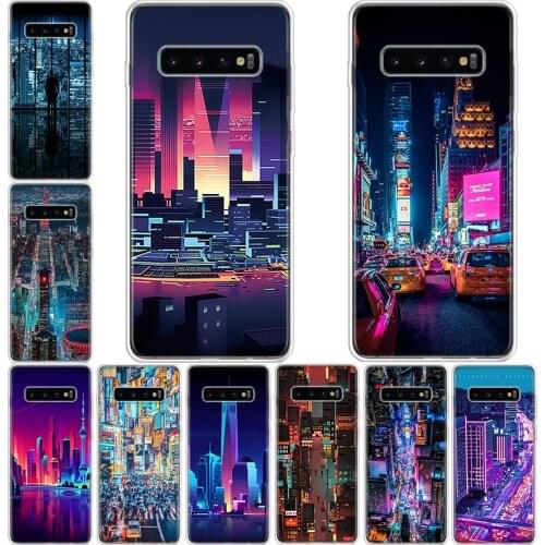Urban landscape night lighting Phone Case For Samsung Galaxy A71 A70 A51 A50 A41 A40 A30 A21 A10 A01 A90 A20S A20E A10S M30S A6