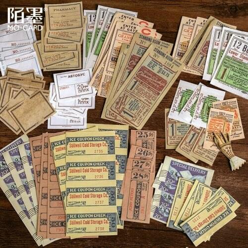 30 Sheets Retro Antique Bill Series Memo Pad Message Notes Decorative Vintage Notepad Note Paper Memo Stationery Office Supplies