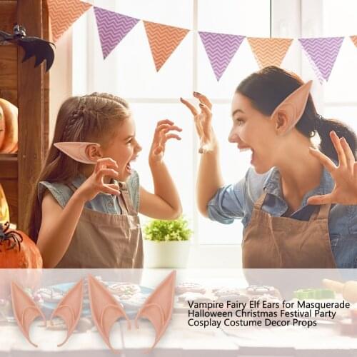 Halloween Latex Elf Ear Vampire Cospaly Anime Fairy Costumes Latex Prop Par Simulation Harmless Props Angel Dress Cosplay Decor
