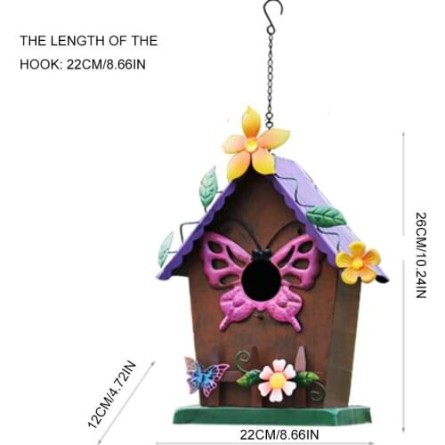 Ins Creative Handmade Iron Bird House Sculpture Ornaments Home Outdoor Courtyard Micro Landscape Pendant Miniature Garden Decor