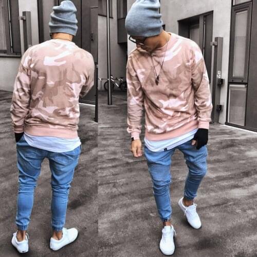 Classic Fashion Men Stretchy Skinny Striate Fold Jeans Biker Bunch of foot Jeans Men Elastic Pure Color Jogger Harem Pants Jeans