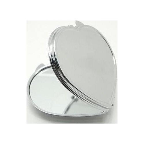 DIY Blank HEART shaped MIRROR Compact Metal Makeup MIRROR, FITS IN POCKET