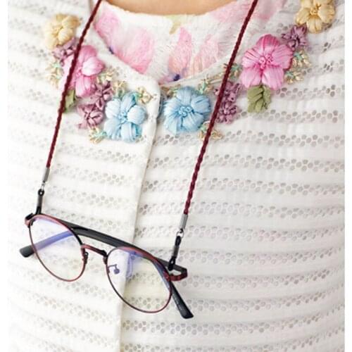 New Twist Leather Glasses Chain Reading Eyeglasses Neck Strap Eyewear Anti Glasses and suaglasses Spectacle Wholesale