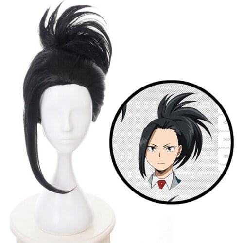 My Hero Academia Boku no Akademia Momo Yaoyorozu Black Cosplay Wig+Wig Cap Anime coplay Halloween Cosplay For Women