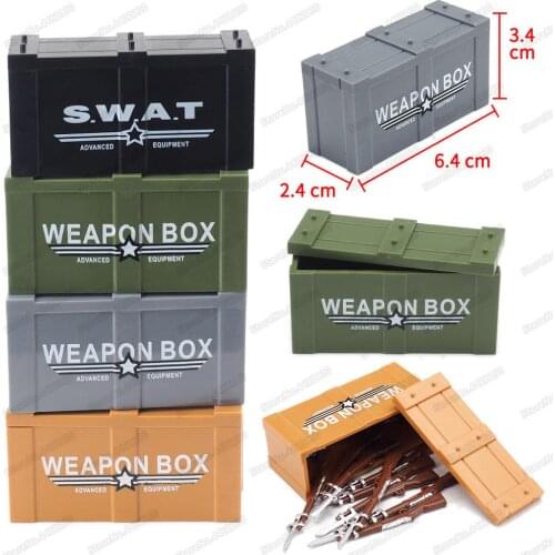 Armed Box Figures Weapons Box Military Building Block WW2 Battlefield Army Moc SWATs Soldier Equipment Boxs Model Child Gift Toy