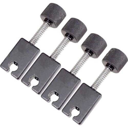 QHX A Set of 4 Pcs Headless Bass Guitar Bridge String Saddles Black guitar accessories parts Musical instrument