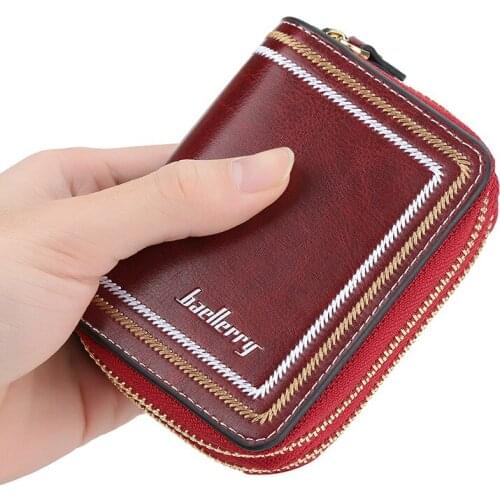 New Key Bag Card Bag European and American Short Style Organ Zipper Card Bag Mens and Womens Fashion Retro Credit Card Bag