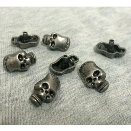 New Coming 50PCS 9x15MM Antique Silver Skull Head Studs Rivet Punk Spike Shoes Belt Bag Accessories Leather Craft Shipping Free