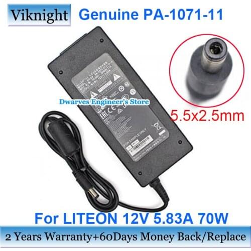 Genuine PA-1071-11 AC Adapter 12V 5.83A For LITEON PA107111 Laptop Power Supply Charger 70W 5.5x2.5mm