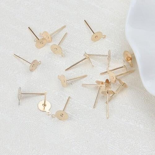 50pcs/lot 8/10mm gold color/rhodium hoop pin earrings jewelry accessories findings fitting women diy christmas earrings EY2570