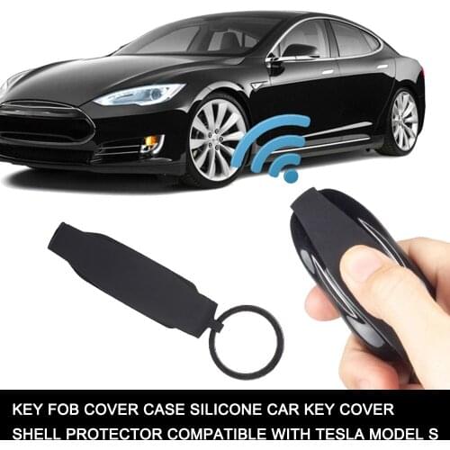 Auto Key Fob Cover Case Silicone Car Key Cover Shell Protector Compatible with Tesla Model S