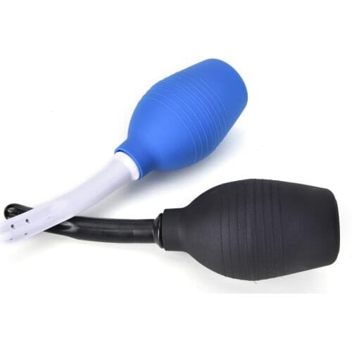 Shower Cleaning System Silicone Gel Blue Ball For Anal Anus Colon Enema Anal Cleaning Pear Shaped Enema Rectal 310ml
