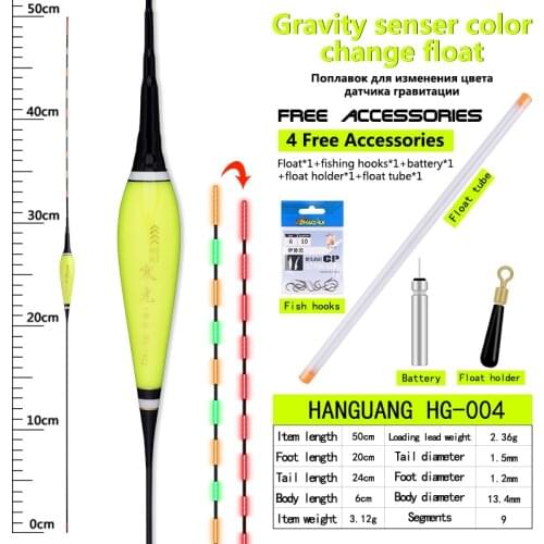 Luminous Floats Sensitive Light Changeable Fishing Floats Fresh Water Buoy Shallow Water Bobber Carp Fishing Tackle Accessories