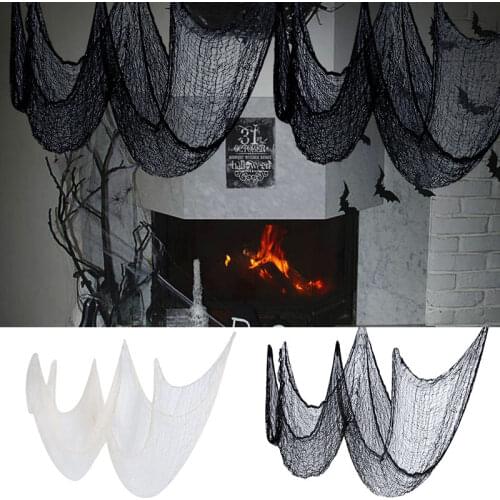Horror Cloth Halloween Decoration Polyester Cotton Material Window Table Door Net Ceiling Supplie Halloween Gauze For Home Decor