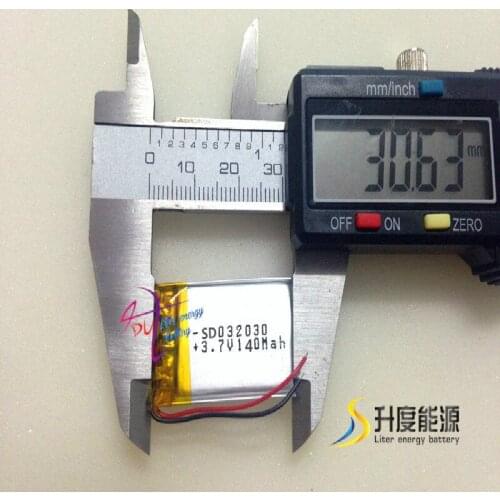 High quality lithium Tablet polymer battery 032030 3.7v 140mah lipo for light device