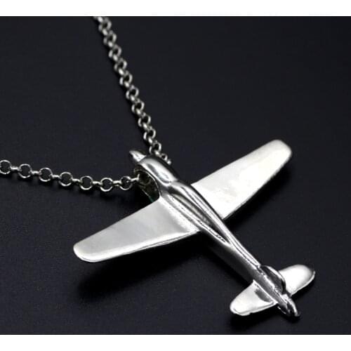 Youe shone Mens Alloy Aircraft Airplane Pendant Necklace