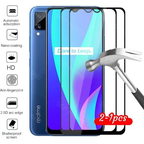 2/1pcs For Realme C15 Tempered Glass For Oppo Realme C15 C 15 15C Realmec15 Camera Safety Glass Screen Protector Film