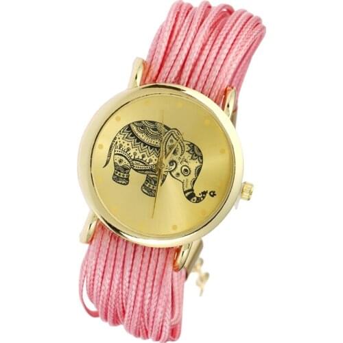 Gnova Platinum Short Brooch Strap Indian Tattoo Elephant Women Watch quartz wristwatch fashion Geneva style Dropship A868