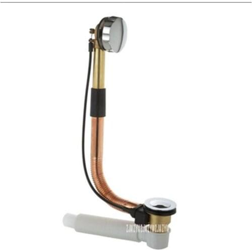 0033 Full Copper Rotary Bounce Basin Drainer Set Copper Bathtub Sewer Fittings Mop Sink Drainer Water Removal Device Sewer Pipe