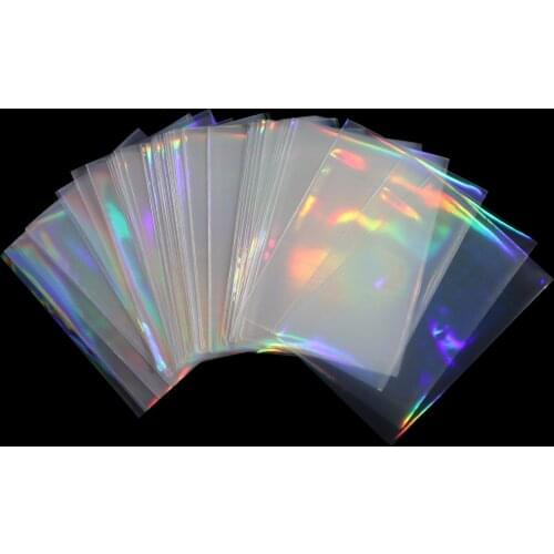 100Pcs Tarot Foil YGO Rainbow on both sides Laser Card Sleeves Korea Idol Photo Holographic Protector Trading Card Shield Cover