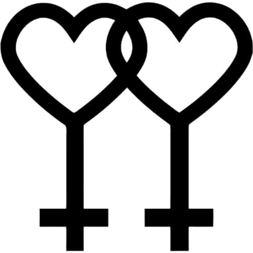 15.7cm*15cm Lesbian Gay Pride Symbolic Stickers Decals Vinyl Car Accessories Black/Silver S3-5090