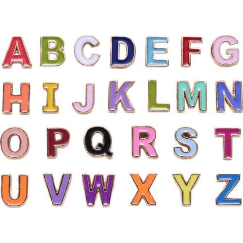 26 Pcs Initial Alphabet Letter Charms Beads A-Z Letter Spacer Beads MultiColor Alphabet Pendants Beads for DIY Jewelry