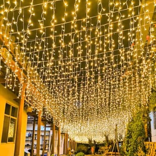 3Mx1M / 3Mx3M LED Icicle String Light Christmas Elf Light Garland Outdoor Wedding/Party/Curtain/Garden Decoration Home