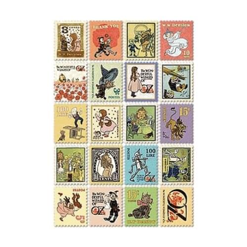 4 sheets/lot Cute vintge Dorothy series Fold STAMP PAPER Sticker/cute DIY Note sticker/Decoration label/Multifunction
