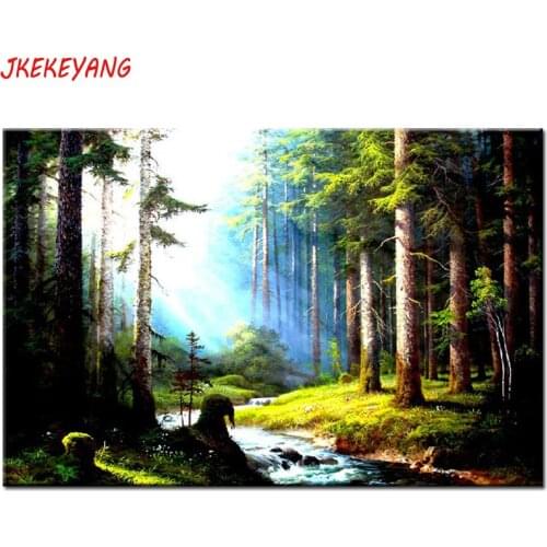 5D DIY square/round Diamond painting Forest river Cross Stitch Diamond Embroidery Pattern Rhinestone J2541