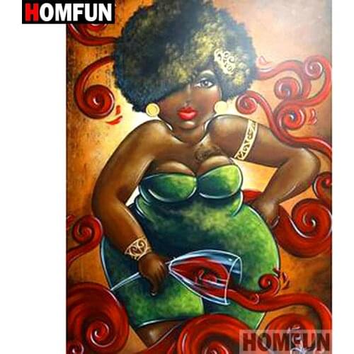 HOMFUN Full Square/Round Drill 5D DIY Diamond Painting "Cartoon fat woman" Embroidery Cross Stitch 3D Home Decor Gift A15097